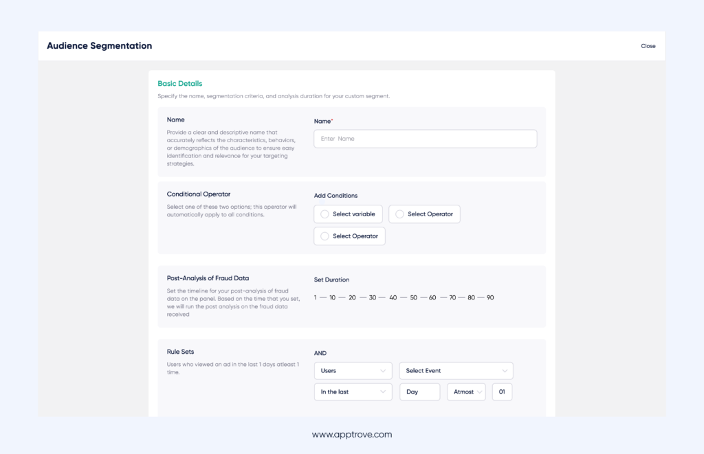 Audience Segmentation Settings in Apptrove