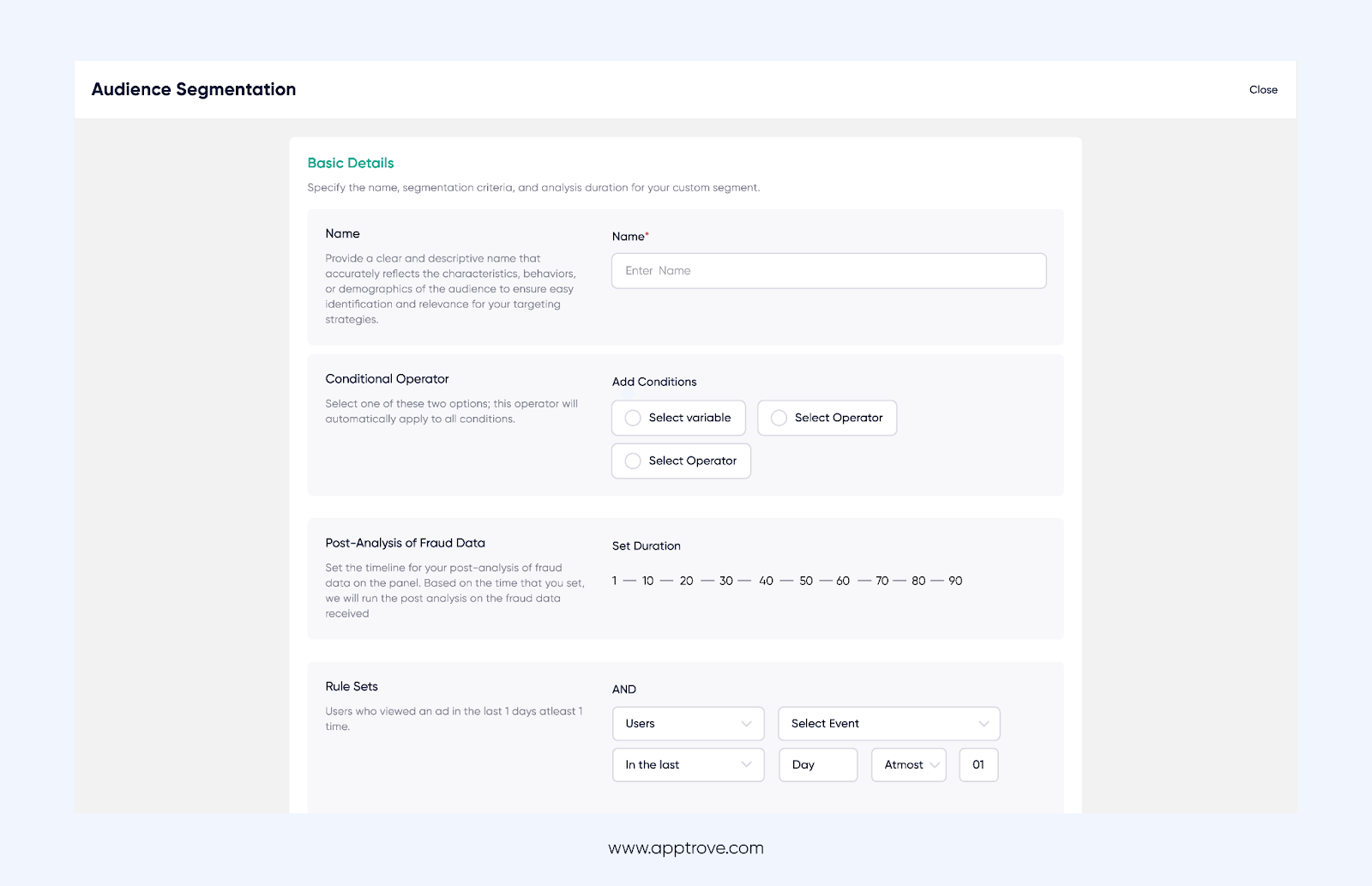 Apptrove’s Audience Segmentation Feature