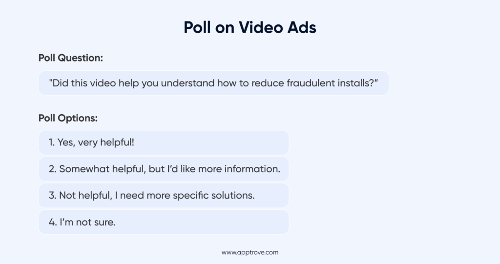 Example of a Poll on Video Ads