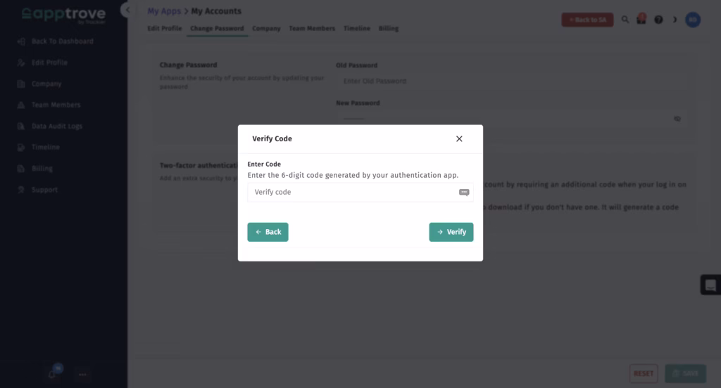 enter the otp- two-factor authentication