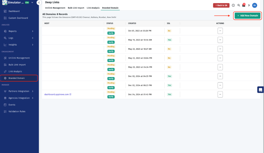 steps for branded domain setup