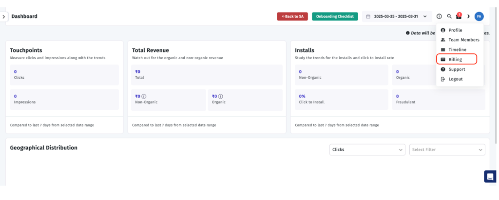 Billing process of apptrove